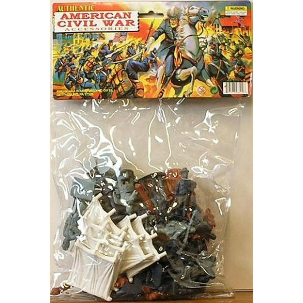 54Mm Civil War Figures & Accessories Playset 49Pcs Playsets Walmart