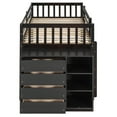 thumbnail image 3 of Twin Over Bunk Bed With 3 Shelves And 4 Drawers In Dark For Bedroom -colored Functional Storage Features, 3 of 6