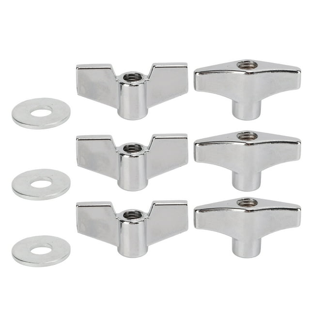 Drum Set Fixed Wing Nuts T Type Stand Nut Cymbal Washer Replacement Percussion Instrument Parts
