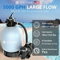 thumbnail image 2 of FOTING 2025 Upgraded 18" Sand Filter Pump for Above Ground Pool with Timer, 1 HP, Max 5000GPH for Pools Up to 20000GAL, 6-Way Valve, Enhanced Circulation for Crystal-Clear Pool, 2 of 7