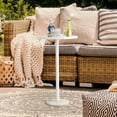 thumbnail image 5 of White round side table Small end table 2 piece set Modern décor dining table Pedestal Drink table with marble base Suitable for small spaces Living room Bedroom Outdoor, 5 of 7