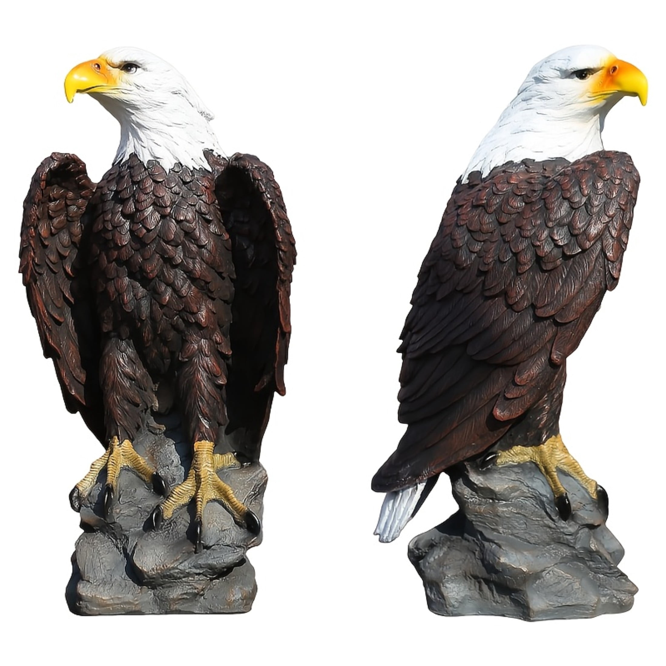 GDF Studio Bald Eagle Resin Indoor/Outdoor Guardian Statue, Weather-Resistant Decor Figurine for Garden & Courtyard