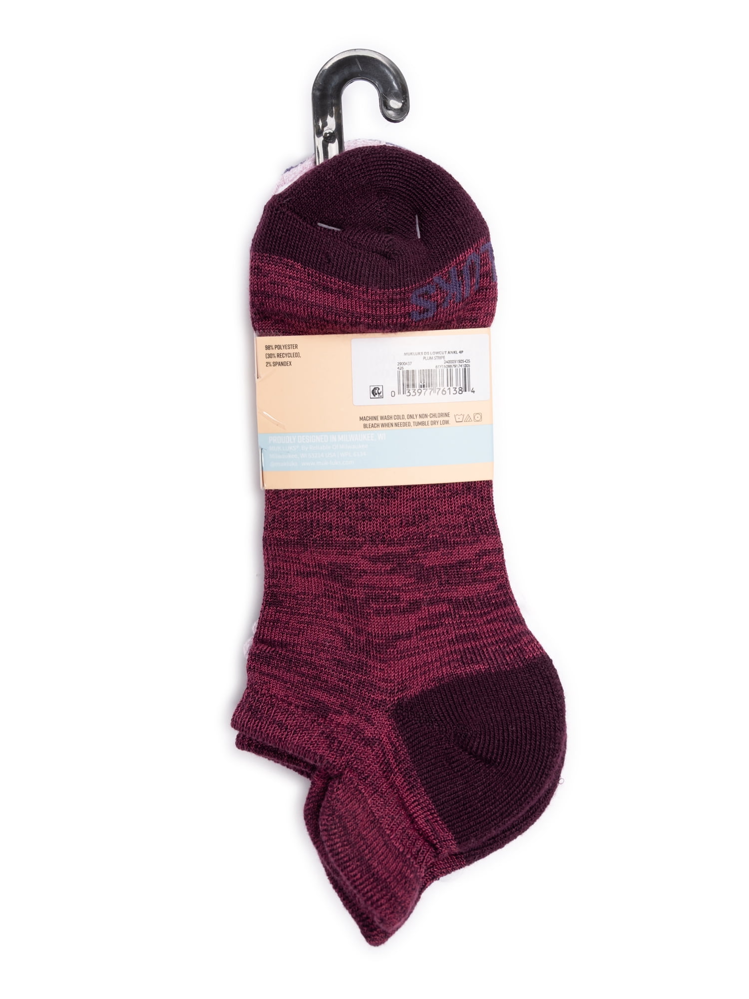 MUK LUKS Women's Dream Step Low-Cut Ankle Socks, 4-Pack, OSFM