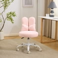 thumbnail image 4 of Ktaxon Teddy Fleece Office Chair, Rabbit Ear Backrest Vanity Chair, Adjustable Swivel Reading Chair for Home Office Pink, 4 of 8
