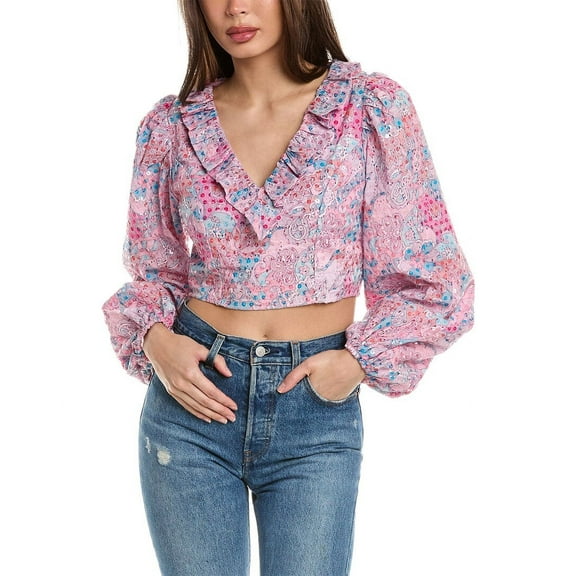 Ramy Brook womens Penelope Top, L, Pink