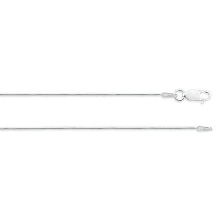 ZilverZoom Sterling Silver .925 Round Snake Necklace Chain 1mm Gauge 14" inches Made in Italy