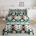 thumbnail image 3 of Western Bed in a Bag Queen Comforter Set 7 Piece,Exotic Elephant Bedding Sets Tribe Geometry Aztec Sheet Set with Comforter Geometric Triangle Diamond Western Decor, 3 of 6