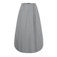 thumbnail image 4 of LWavelet Women Balloon Maxi Skirt Elastic High Waist With Pockets Casual Summer Long Skirt Gray S, 4 of 8