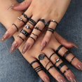 thumbnail image 2 of 1 Anillos de estilo gótico europeo americano redondos geométricos para anillos de perlas de mariposa, 2 of 5