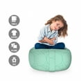 thumbnail image 2 of Retro Storage Toy Bag Chair, Concept of Concentric Circles Overlapping Natural Geometric Details Monotone, Stuffed Animal Organizer Washable Bag, Large Size, Sea Green and White, by Ambesonne, 2 of 3