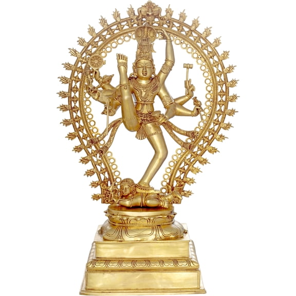 33" The Cosmic Shiva-The Nataraja in Ananda-Tandava (Large Size) In Brass | Handmade | Made In India