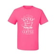 thumbnail image 2 of Wild Bobby Saved By Jesus Fueled By Coffee Inspirational/Christian Men Graphic Tee, Neon Pink, Medium, 2 of 5