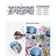 thumbnail image 4 of Tie Up Valance Curtain for Kitchen,Watercolor Ocean Shell Starfish Conch Rod Pocket Short Curtains Adjustable Tie-Up Shade Valances,Summer Marine Life Window Treatment for Bathroom Living Room, 4 of 8