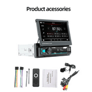 ESSGOO Double Din 7 Car Stereo Radio Wireless Apple/Android CarPlay with 5.1 Bluetooth with 12 LED Camera, Mirror Link, Touch Screen FM Radio, Microphone