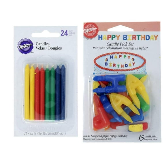 Wiltons Happy Birthday Candles, Happy Birthday and 24 Candles