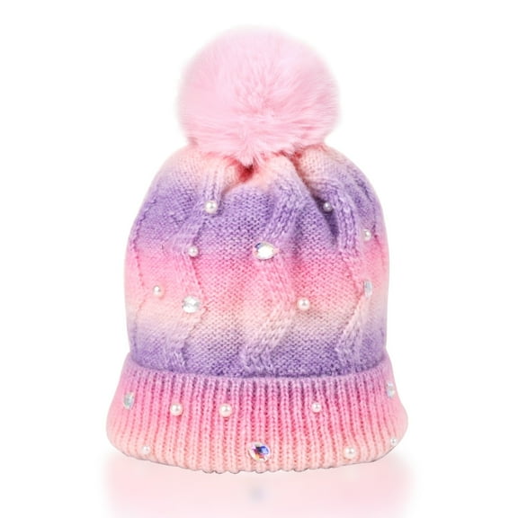 PinkSheep Women Pom Beanie Hat Thick Slouchy Knit Ski Cap Winter Costume Acessories