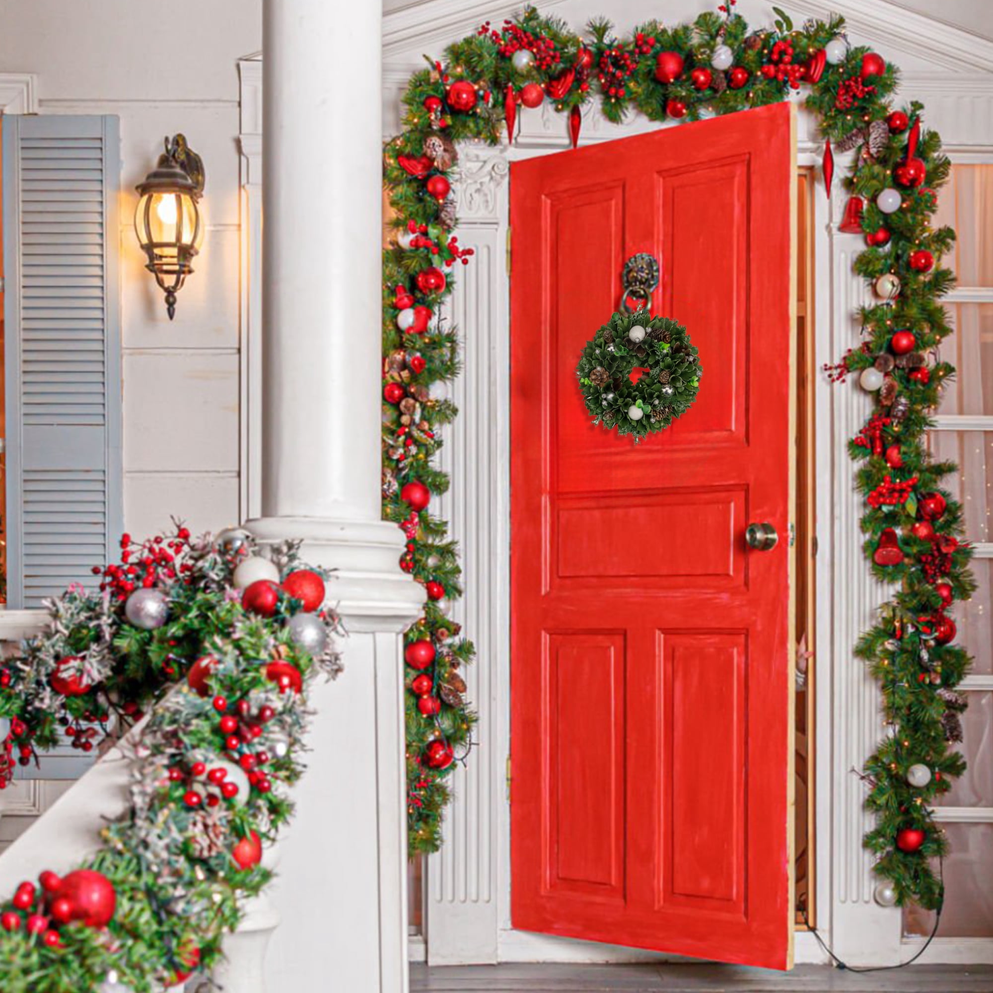 Artificial Christmas Wreath With Pine Cones and Ornaments - 14" Unlit