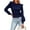 Navy, variant on PRETTYGARDEN Women's Ruffle Long Sleeve Sweaters Crew Neck Lightweight Sweater Fall Trendy Ribbed Knit Pullover Tops