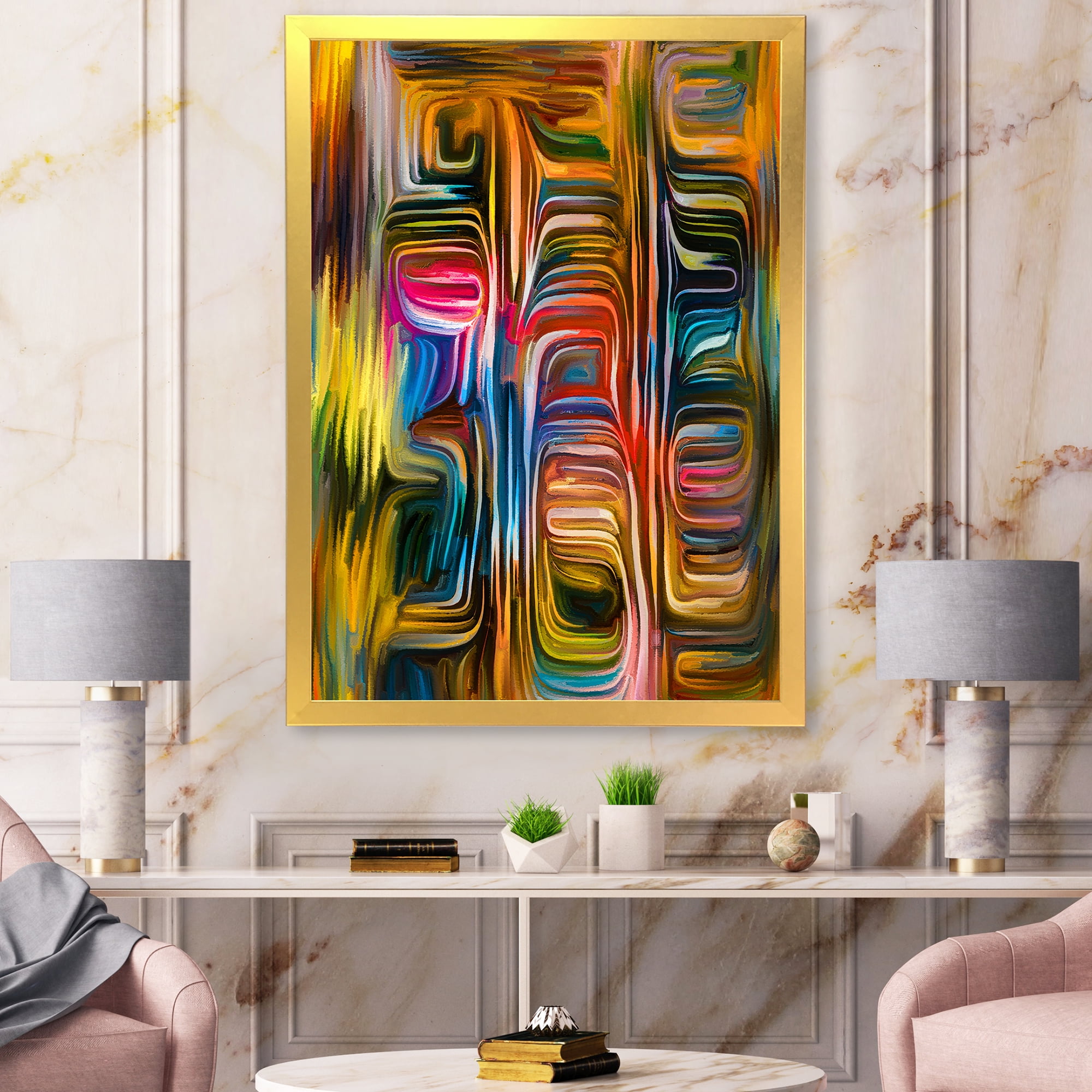 Designart 'Colour Spiral Fusion II' Modern Framed Art Print