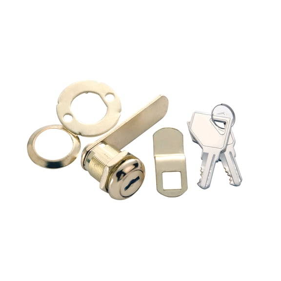 First Watch Security 1278 0.87 in. Cabinet & Drawer Utility Cam Lock, Polished Brass