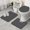 Gray And Black, variant on Navy and White Geometric Lattice Pattern Bathroom Rugs Sets 3 Piece,Toilet Cover Set,Absorbent Non Slip Bathroom Mats Sets with U-Shaped Contour Rug Toilet Rug Set