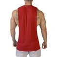 thumbnail image 4 of Difdany Men's Cut Off Shirts Muscular Cut Open Sides Bodybuilding Tank Top Gym Workout T-Shirt Red 3XL, 4 of 8