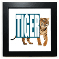 thumbnail image 1 of Cats Tigers Ferocious Art Deco Fashion Black Square Frame Picture Wall Tabletop, 1 of 3