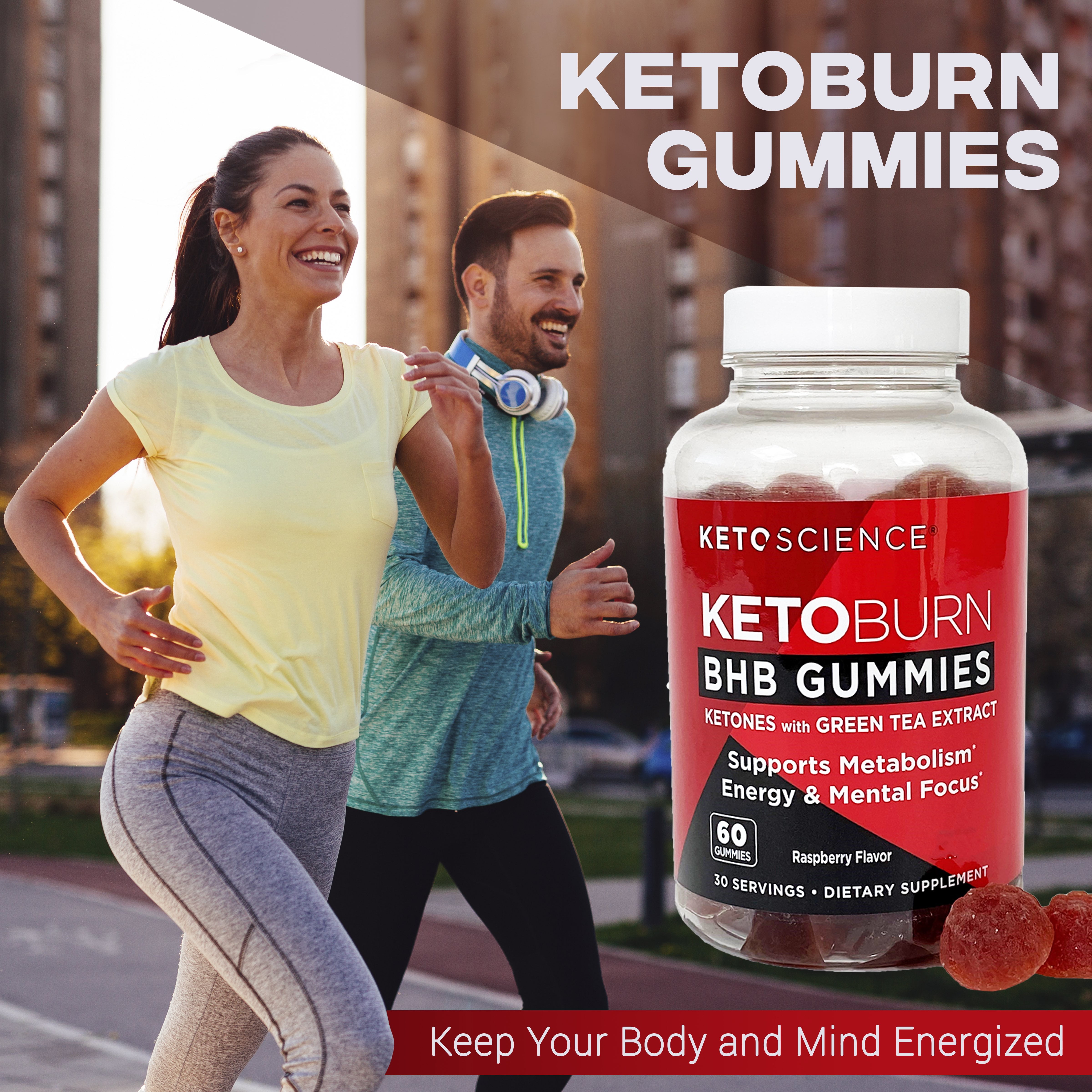 Keto Science Keto Burn Gummies, Raspberry, 60 Ct