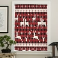 thumbnail image 4 of Christmas Deer,Semi Sheer Curtains Drapes for Living Room,Bedroom,French Doors Window 54 Inches Long,Reindeer Winter Xmas Snowflake Plaid Red Rod Pocket Chiffon Curtain Drapery Voile Draperies Panel, 4 of 6