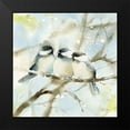 thumbnail image 2 of Pete, Katrina 20x20 Black Modern Framed Museum Art Print Titled - Three Chickadees in Spring Sq, 2 of 5
