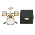 thumbnail image 1 of SSRGV Miniature Copper Drum Set with Case, Miniature Percussion Instrument Model, Dollhouse Ornament (YJD), 1 of 5