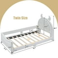 thumbnail image 4 of Bellemave  Upholstered Twin Bed Frame, Twin Size Daybed Frame with OX Horn Shaped Headboard, Wood Twin Sofa Bed for Living Room Bedroom (White), 4 of 8