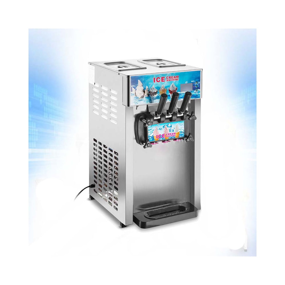 Commercial Soft Serve Ice Cream Machine 3 Flavors Ice Cream Maker with LED Display