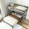 thumbnail image 4 of Plank+Beam Solid Wood Farmhouse Twin over Full L-Shaped Bunk Bed for Adults, Driftwood, 4 of 5