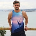 thumbnail image 6 of Daiia Night Sky Elk Printed Men's Quick Dry Fit Muscle Tank Top Slim-Fit Tank Workout Tank Top Lightweight Sports Tank Top-4X-Large, 6 of 7