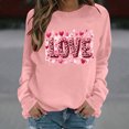 thumbnail image 6 of asdoklhq Valentine Shirts for Women Plus Size Women's Winter Day Fashion Printed Round Neck Long Sleeved Hoodie without Hat Pink 2X, 6 of 8
