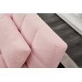 thumbnail image 6 of Convertible single sofa bed futon with gold metal legs teddy fabric (Pink), 6 of 7