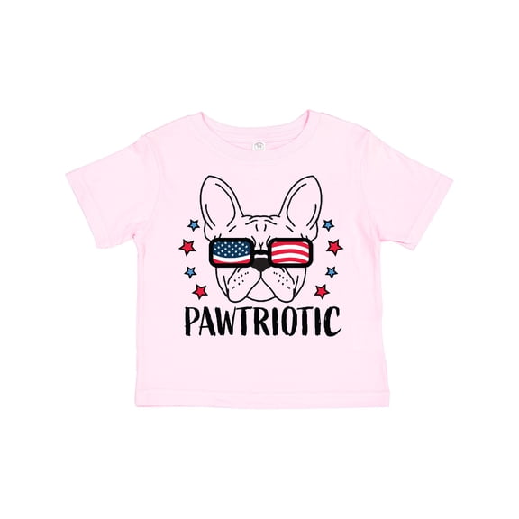 Inktastic Pawtriotic with French Bulldog in American Flag Sunglasses Boys or Girls Toddler T-Shirt