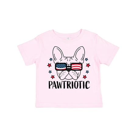 

Inktastic Pawtriotic with French Bulldog in American Flag Sunglasses Gift Toddler Boy or Toddler Girl T-Shirt