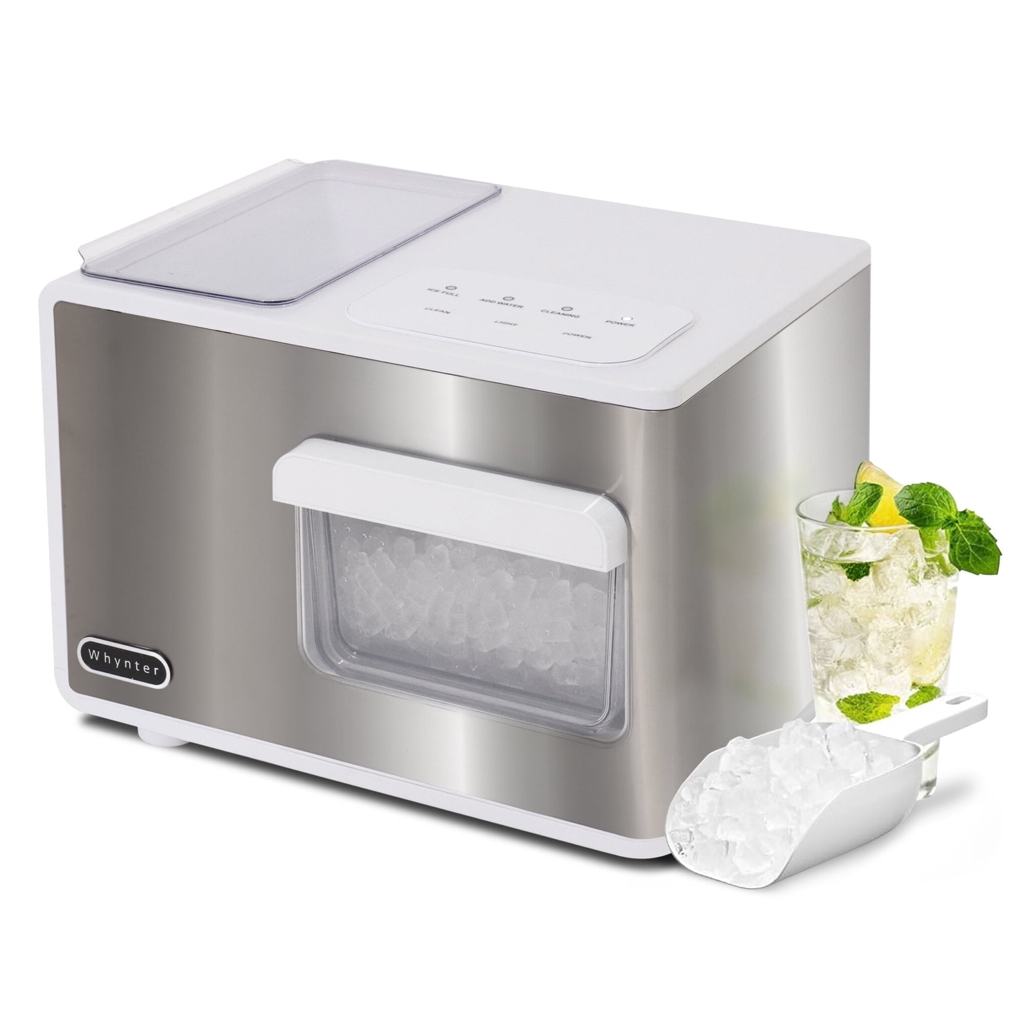Whynter SonicSnö Countertop Nugget Ice Maker, 40lbs/24hrs, Commercial IBX-388WS