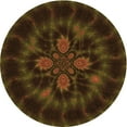 thumbnail image 1 of Ahgly Tapis Rond Lavable en Machine Intérieur Transitionnel Brun Bronze Foncé, 7 Pieds Rond, 1 of 7