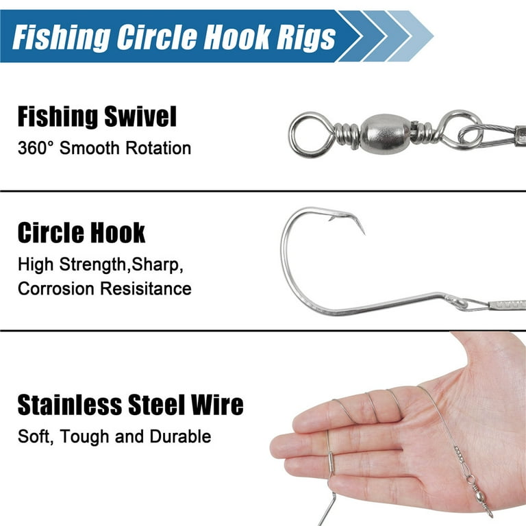 circle hooks surf fishing Shark Rig for Fishing, Castable Shark Rig with Hook (10/0) : Sports & Outdoors these rigs drastically increase your chances of a successful catch 50Pcs Fishing Circle Hook Catfishing