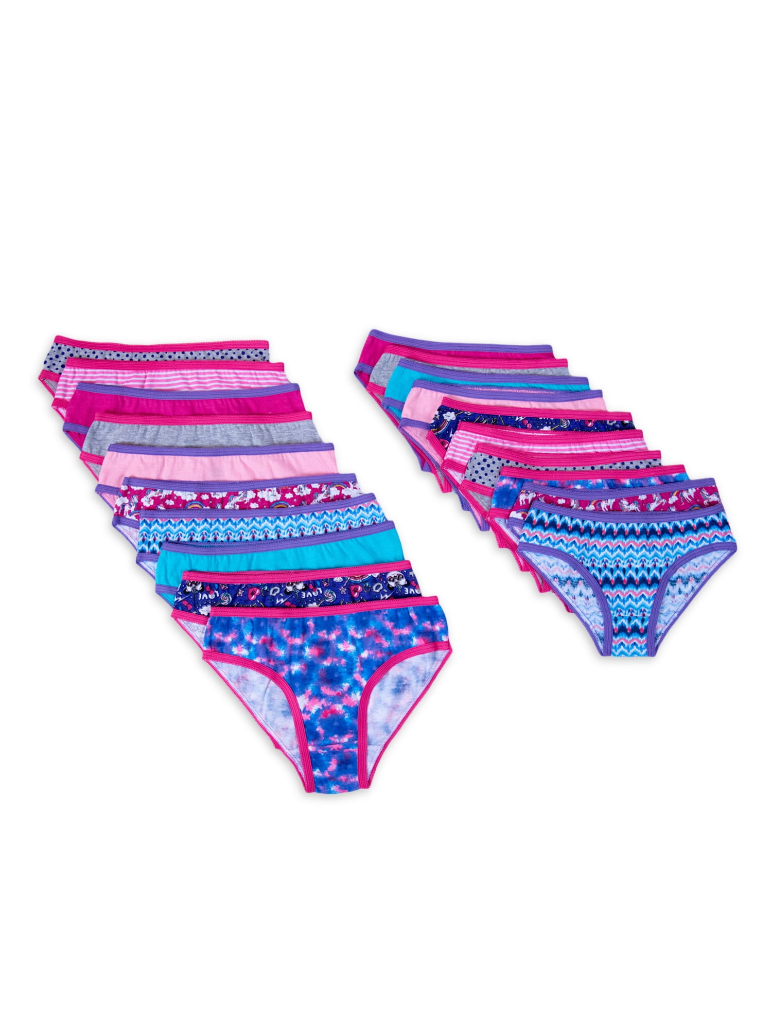 Chili Peppers Girls Bikini Underwear, 20Pack, Sizes 414