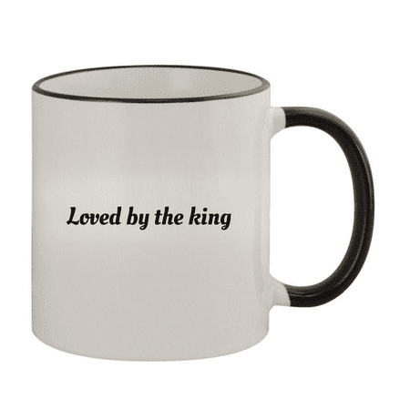 

Loved By The King - 11oz Colored Rim and Handle Coffee Mug Black