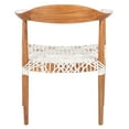 thumbnail image 6 of SAFAVIEH Juneau Modern Leather Woven Accent Chair, Natural/White, 6 of 11