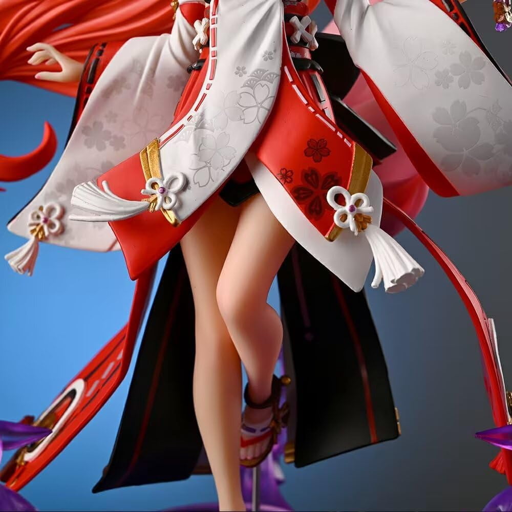 Yae Miko Figure Genshin Impact Nine-Tailed Fox Yae Miko Anime Figures 24cm/9.4inch PVC Handmade Game Model Statue Collectible Craft Gift