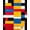 Multicolor Red Blue Yellow, Pattern 4, variant on ODIKA 8'x10' Washable Area Rug Durable, Non-Slip Composition Abstract Interlocking Modernist Block Grid Yellow for Living Room, Under Sectional, Family