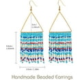 thumbnail image 7 of Handmade Beaded Tassel Earrings - Statement Seed Bead Earrings, Boho Beaded Fringe Drop Earrings for Women, 7 of 7