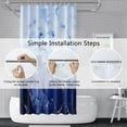 thumbnail image 5 of Navy Blue Shower Curtain, Abstract Marble Shower Curtain for Bathroom Waterproof Fabric Shower Curtain Set with Hooks-36"W x 72"L (Pack of 1), 5 of 7