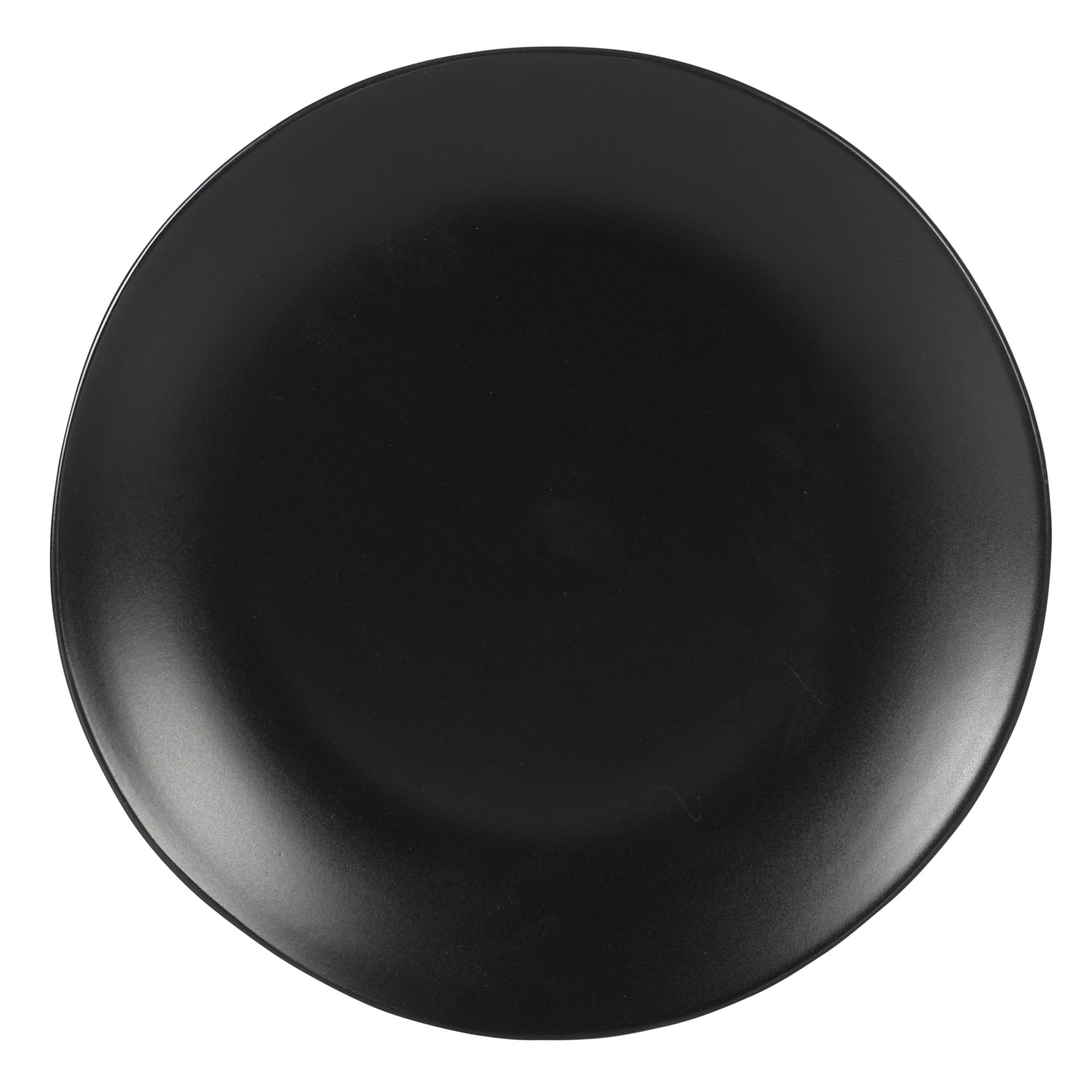 Gibson Home Bethel 18 Piece Plates and Bowls Ceramic Stoneware Organic Shape Dinnerware Set (Service for 6) - Matte Black